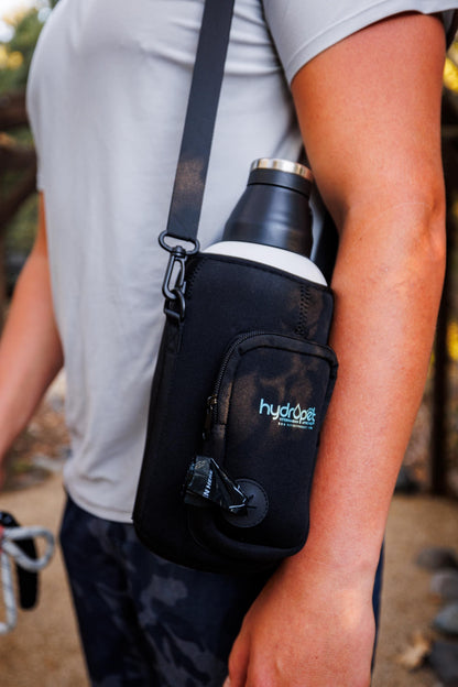 Hydropet Dog Water Bottle: Stainless Steel with Dual Bowls & Neoprene Bag