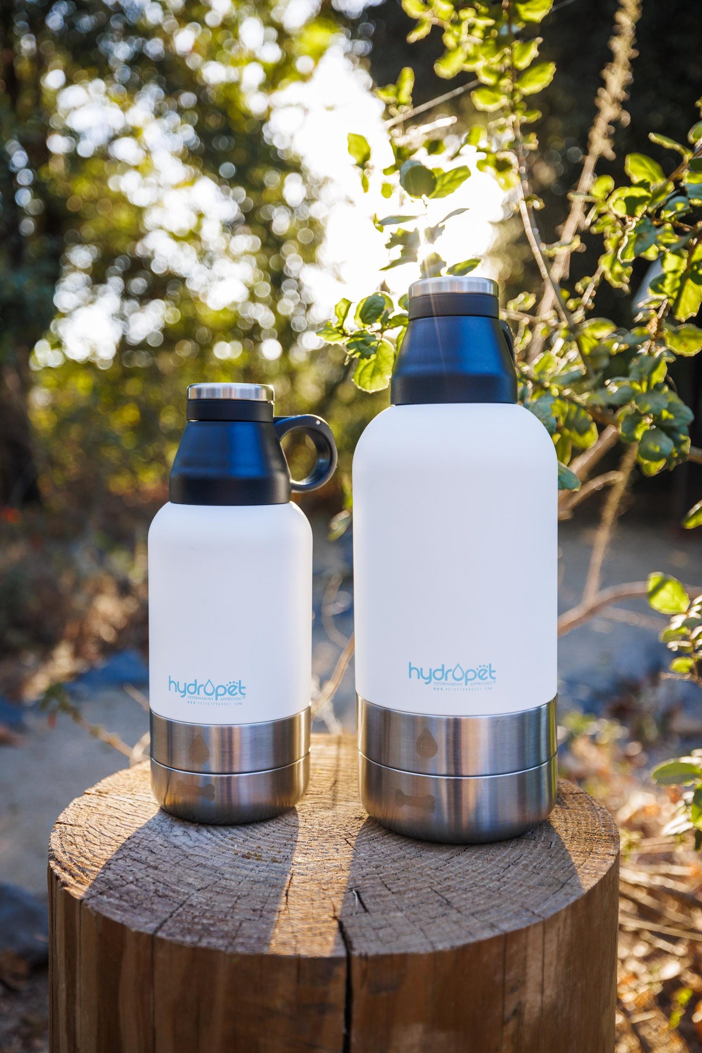 Hydropet Dog Water Bottle: Stainless Steel with Dual Bowls & Neoprene Bag