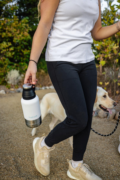 Hydropet Dog Water Bottle: Stainless Steel with Dual Bowls & Neoprene Bag