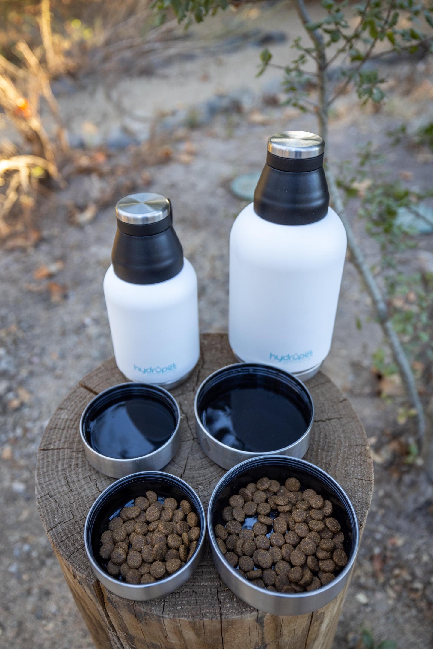 Hydropet Dog Water Bottle: Stainless Steel with Dual Bowls & Neoprene Bag