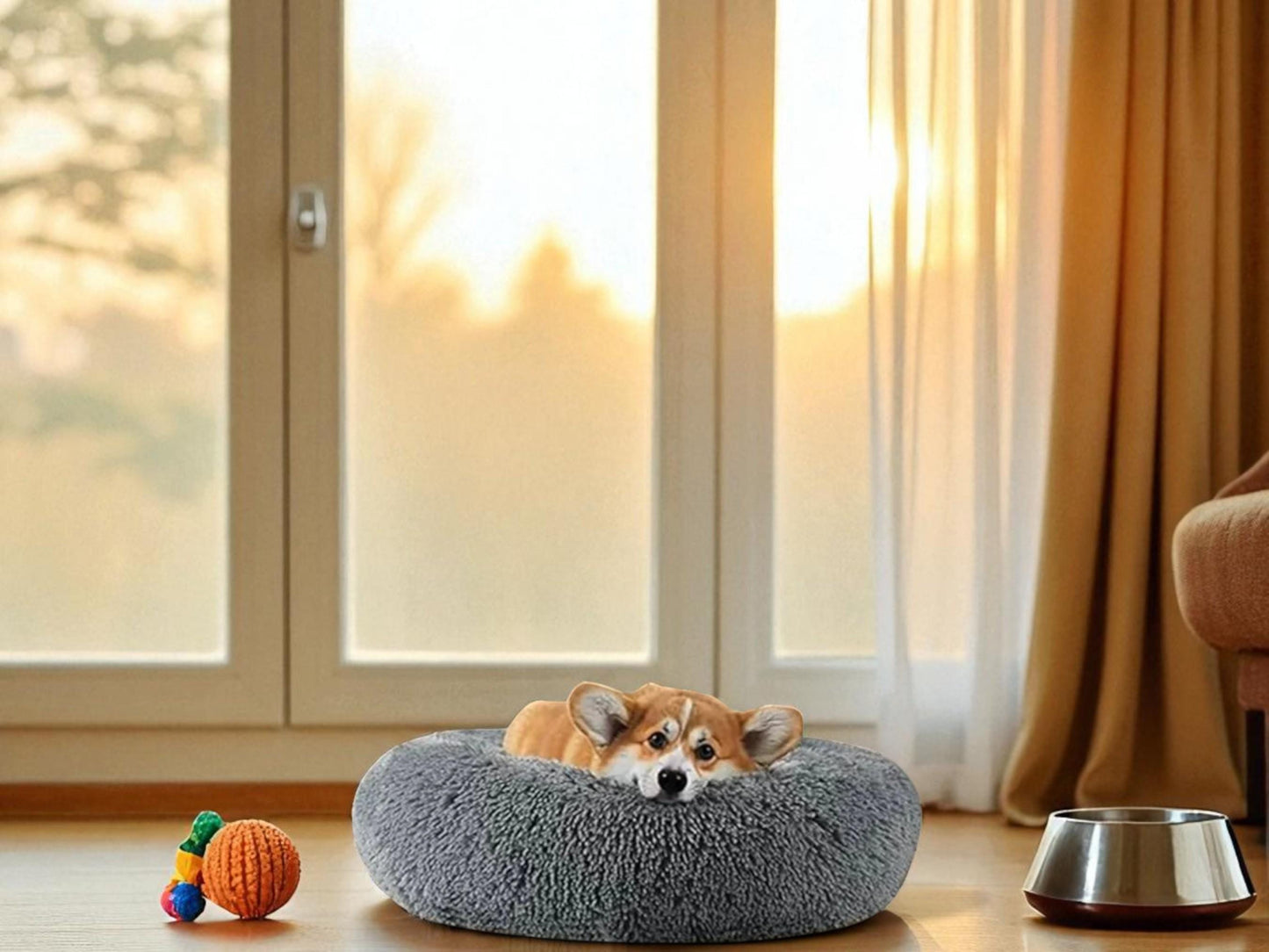 Fluffy Plush Calming Pet Bed: Winter Warm Dog & Cat Bed