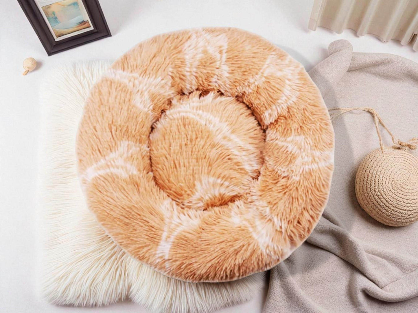Fluffy Plush Calming Pet Bed: Winter Warm Dog & Cat Bed