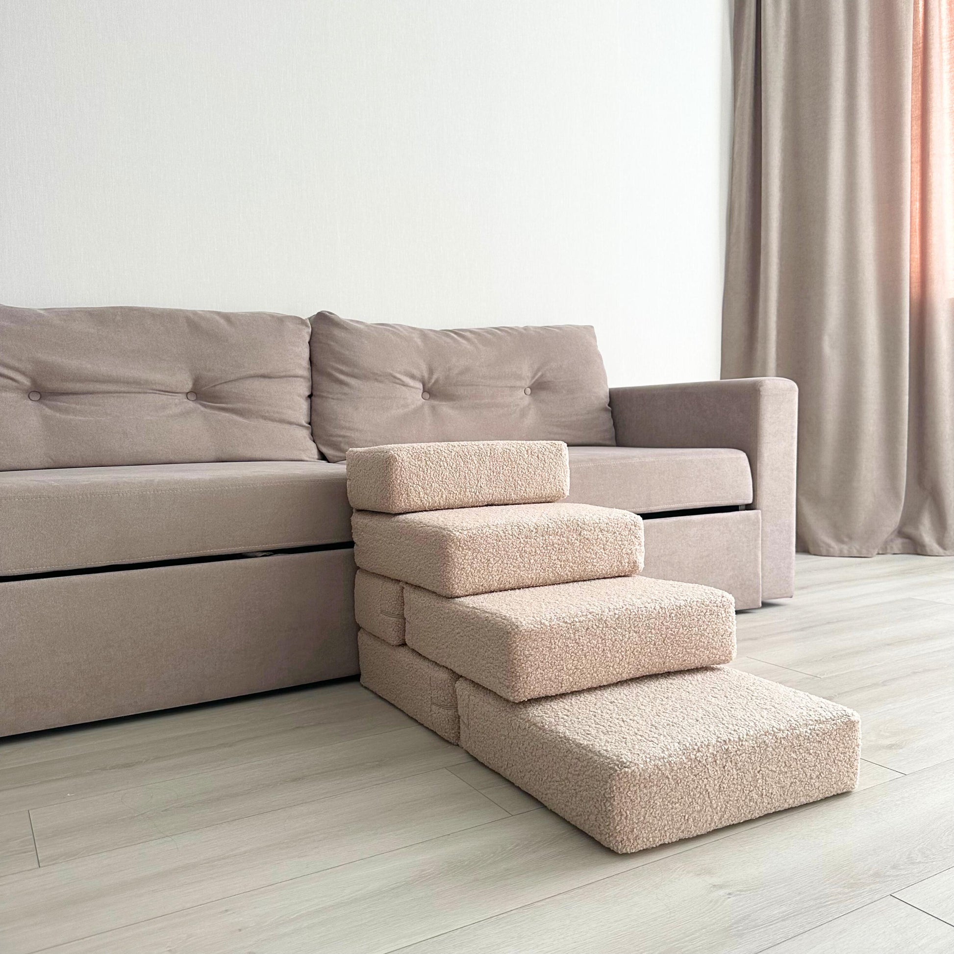 Soft Pet Stairs for Small Dogs & Cats, 2, 3 or 4 Step Foam Ramp, Dog Steps for Bed, Dog Stairs with Removable Cover