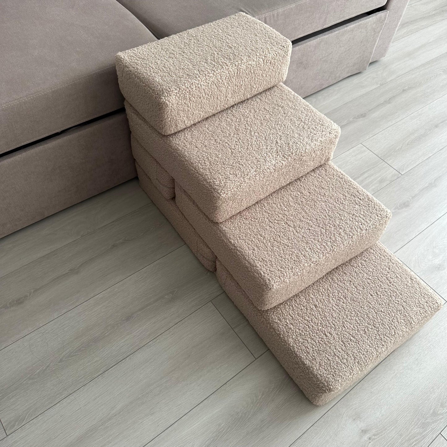 Soft Pet Stairs for Small Dogs & Cats, 2, 3 or 4 Step Foam Ramp, Dog Steps for Bed, Dog Stairs with Removable Cover