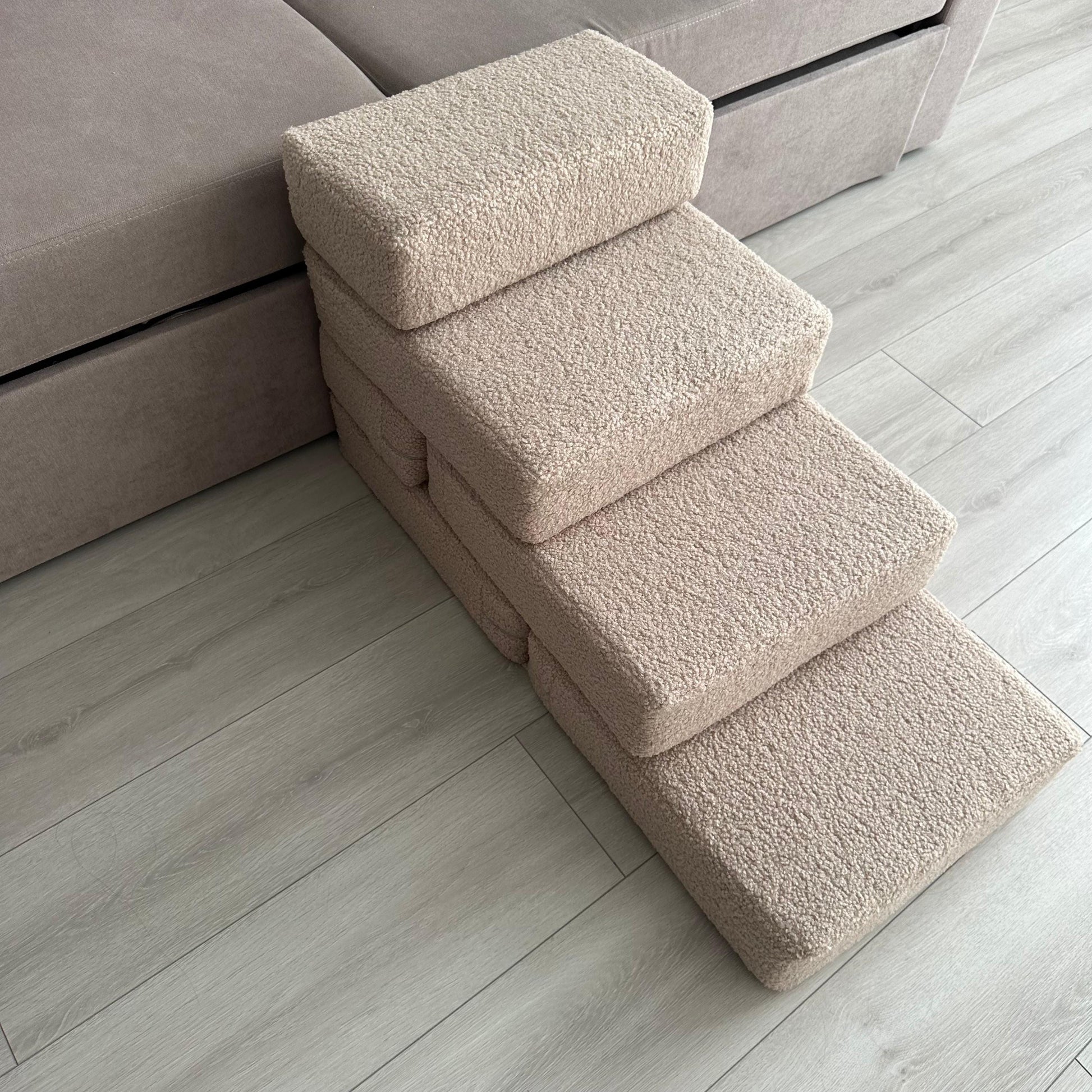 Soft Pet Stairs for Small Dogs & Cats, 2, 3 or 4 Step Foam Ramp, Dog Steps for Bed, Dog Stairs with Removable Cover