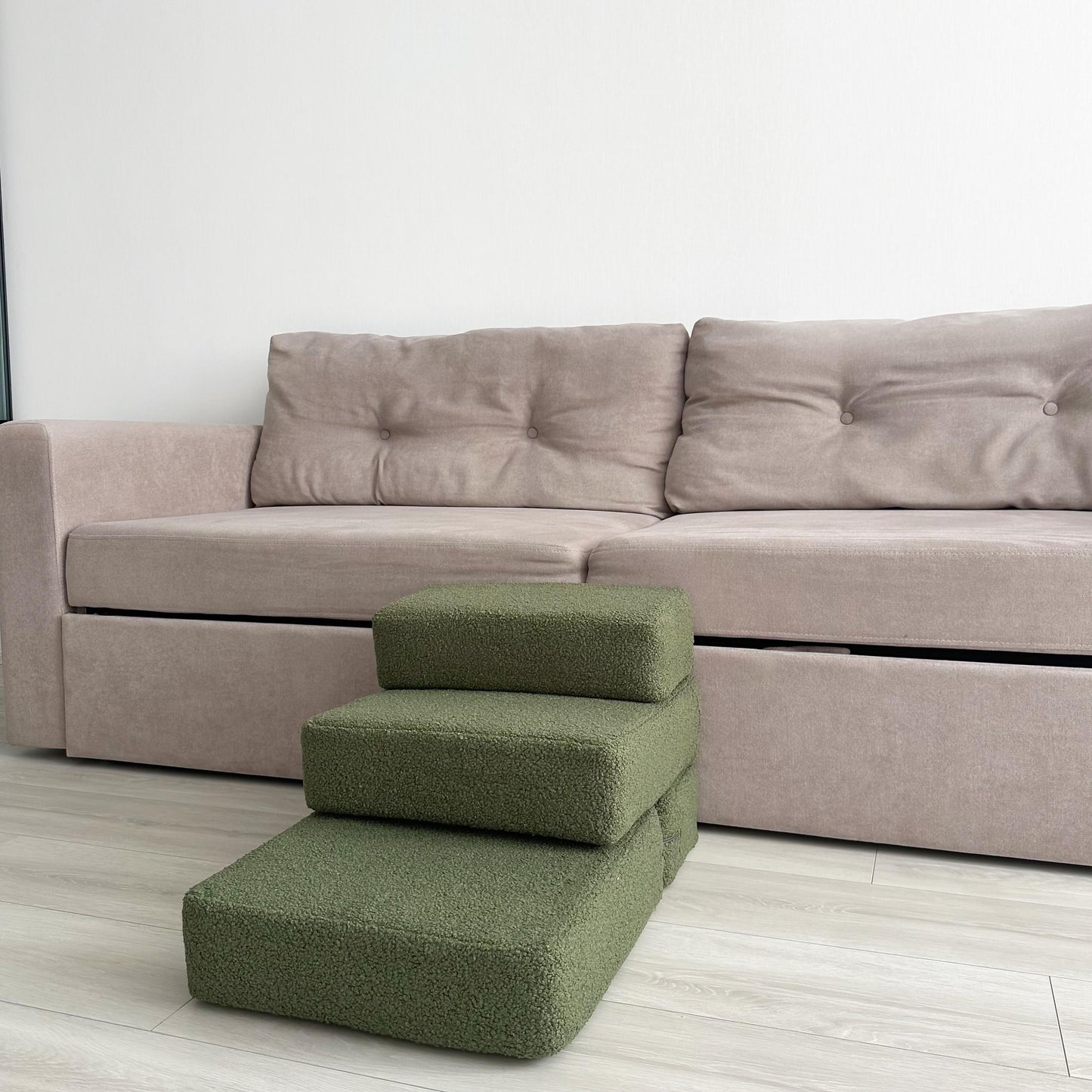 Soft Pet Stairs for Small Dogs & Cats, 2, 3 or 4 Step Foam Ramp, Dog Steps for Bed, Dog Stairs with Removable Cover