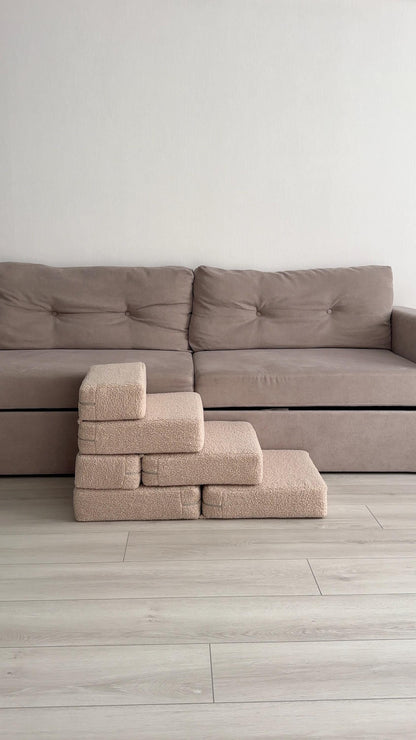 Soft Pet Stairs for Small Dogs & Cats, 2, 3 or 4 Step Foam Ramp, Dog Steps for Bed, Dog Stairs with Removable Cover